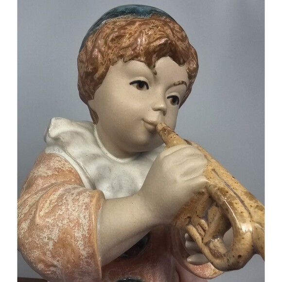 Vtg Nadal Handcrafted Spanish Porcelain Harlequin Figurine Playing Trumpet 11.5" - Picture 6 of 16